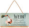 LANOLU Retro Blechschilder Sprüche lustig - WEIN! Keine gute Geschichte hat je mit einem Salat angefangen! - Vintage Metallschild mit Spruch - Küchenbild und Shabby Chic Wanddeko Küche 16x32cm