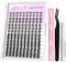 VEYESBEAUTY Faux Cils Kit Extension Cils Newbie's Five-Second Cils Individuels Avec Colle Volume Russe Cluster Lashes Mixte Diy à La Maison Cils Individuels (Manga Kit, 8-18mm)