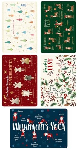 Weihnachtskarten Set: 5er Pack festliche Postkarten von Gutsch für besinnliche Grüße