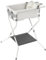 iNeibo Baignoire Pliable Bébé avec Support Baignoire Bebe sur Pied Ergonomique avec Coussin, Tuyau de Vidange & Siège Confort avec Support Baignoire Bébé 0–36 Mois Benoire pour Bébé Gris