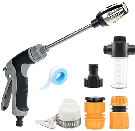 Tuyau de lavage haute puissance, nettoyeur haute pression, métal + ABS, buse de pulvérisation réglable, idéal pour le jardin, la salle de bain, le garage, le lavage de voiture, les tâches de nettoyage