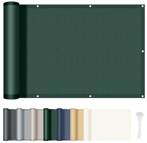 HENG FENG Brise Vue Balcon 100x500cm pour la Vie privée, Vert foncé