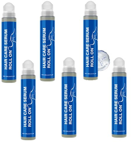 Rosemary Hair Serum Roll On, Strengthening & Soothing Head Skin, Reduces Hairs Loss, Promotes Head Skin Health, Non-Greasy, Promotes Growth, Natural Care, For All Hair Types (6pcs)
