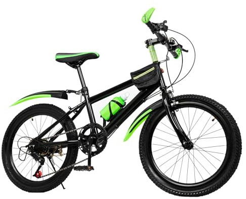 Pinuox Bicicleta de montaña para niños y niñas, 7 velocidades con guardabarros, bicicleta de montaña de 20 pulgadas para 6, 7, 8, 9, 10, 11, 12 años