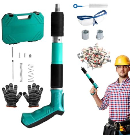 Manual Concrete Nail Guns Kit with 100 Nails, Mini Nail Guns Manual Wall Nails Fastening Tool, Multipurpose Mini Nailer Cordless for Concrete Walls Ceiling Fixture Install Removable and Portable