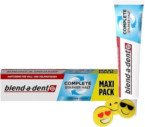 Bundle für Blend-a-Dent Complete ORIGINAL Haftcreme MAXI 70g - Extra Stark - Starker Halt für Teil-Prothesen und Vollprothesen - Originale Frische + 1 Radierer von ManyMore
