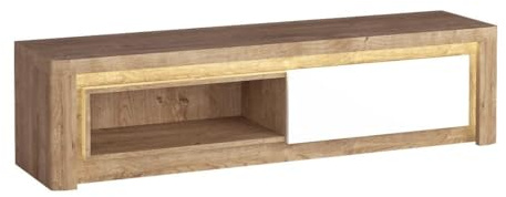 Masseno TV-Schrank VARUS 162 cm Fernsehschrank mit 1 Türen TV-Lowboard für Wohnzimmer Modern 162x42x40,5 cm Eichefarben