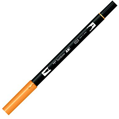 Tombow ABT-025 Fasermaler Dual Brush Pen mit zwei Spitzen, hellorange, 1 Stück (1er Pack)