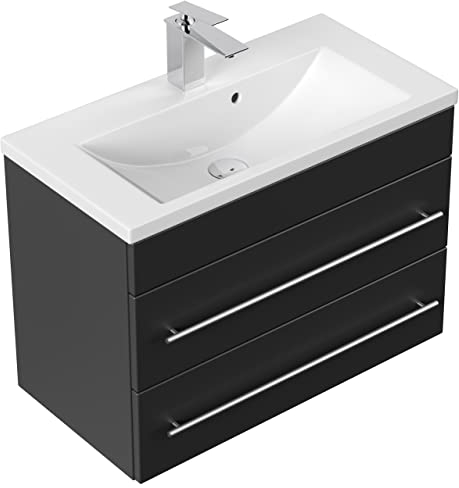 emotion Badmöbel Mars 700 Slimline SoftClose schwarz