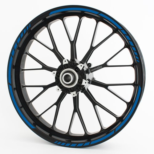 Motoking Felgenrandaufkleber GP - BLAU - Komplettset für 15 bis 19
