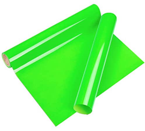 VINYL FROG Heat Transfer Vinyl Roll HTV Vinyl - 12 x5ft Neon Green Iron on Vinyl for T-Shirts, Heat Press Vinyl for DIY Craft Designs (Neon Green)