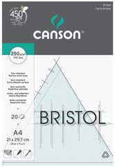 CANSON Zeichenkartonblock Bristol, DIN A4, 250 g qm, weiß
