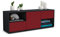 Stil.Zeit TV Schrank Lowboard Ambra, Korpus anthrazit matt, Front Farb-Design Bordeaux (135x49x35cm), Push to Open Technik & Leichtlaufschienen