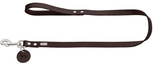 HUNTER Hundeführleine, Leder, schlicht, strapazierfähig, geschmeidig, Handschlaufe, 2.0 x 100 cm, dunkelbraun
