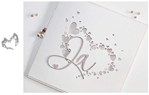 Lai-LYQ Stanzmaschine Stanzschablone, Romantisches Herz Scrapbooking Prägeschablonen Festival Karten Foto Handwerk Dekor Geschenk