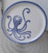 Vassoio Tondo D 31 Mare Polipo Blu Ceramica by ARCUCCI