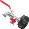 IBC Adapter mit Doppel-Auslaufventil mit 1/2 Zoll Außengewinde Wand-Anschluss + 2X Auslaufgewinde 3/4 Zoll AG Auslaufhahn Container ZUBEHÖR Kappe Deckel Messing Wasserhahn mit Hebelgriff