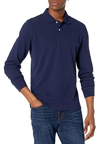 Amazon Essentials Men's Regular-Fit Long-Sleeve Pique Polo