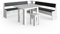 Vicco Eckbankgruppe Roman, Küchentisch, Weiß/Anthrazit, 210 x 210 cm mit Tisch