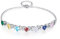 lorajewel Personalisierte Herz Armband mit 2 bis 7 Namen und Geburtsstein Gravur Silber Armband für Frauen Mutter Tochter Tochter Weihnachts Geschenk (7 Namen)
