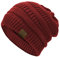 Durio Strickmütze Damen Mütze für Frauen Wintermütze Beanie Mütze Grobstrick Mütze Weich Weinrot