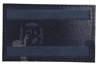 Gemelolandia | Parches Reflectantes de la Bandera de España | Para Ropa, Motos o Mochila | Tamaño 8x5cm (Militar Negro-Negro)