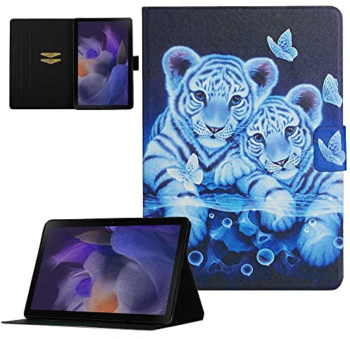 Coque pour Samsung Galaxy Tab A8 10,5 2022/2021 (SM-X200/SM-X205/SM-X207) Étui de Protection Case Tablette Housse Smart Cover avec Réveil/Veille Auto pour Samsung Galaxy Tab A8 2022/2021, Deux Tigres