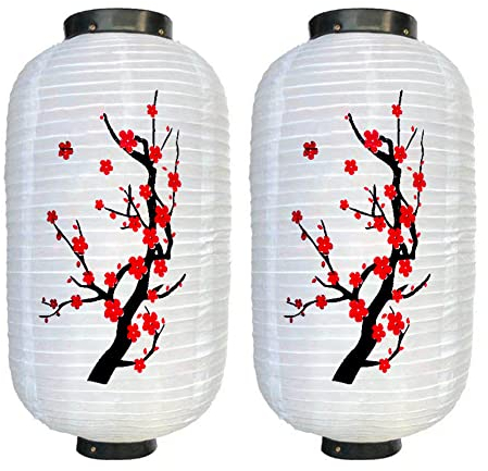 2 Stücke Papier Japanische Laterne Zum Aufhängen Garten Chinesische Lampions Papierlaterne Dekorativ Wasserdicht Laternen Für Outdoor Sushi Restaurant Bar Grill Sashimi Hängende Lampen Dekoration (B)