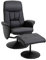 HOMCOM Sillón de Salón con Otomana Reposapiés Tapizado en PU Sillón Relax Reclinable hasta 145° y Giratorio 360° con Respaldo Ajustable para Salón Dormitorio Oficina 76x81x101 cm Negro