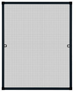 APANA - Fenster Fliegengitter mit Alurahmen & robustem Fiberglasgewebe - Insektenschutz Fenster mit umlaufender Bürstendichtung - Fliegennetz Fenster Montage ohne Bohren (130 x 150 cm | Anthrazit)