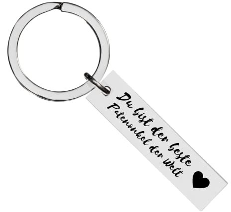 Schlüsselanhänger Gravur aus Edelstahl Du bist der Beste Patenonkel der Welt Geschenk Patenonkel Anhänger für Geburtstag Geschenk-Idee Hab dich lieb Aufmerksamkeit Verwandtschaft Zur Taufe