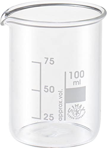 GLOREX Mischbecher aus Glas mit Skala 500 ml Messbecher Glasbehälter Küchenzubehör Ganzjährig geeignet 100 ml
