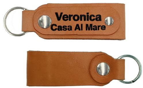 ends cuoio Portachiavi Personalizzato in Cuoio Vera Pelle con Anello, Portachiavi Uomo Donna con Incisione Personalizzata, Accessori Auto Casa, Idea Regalo - 100% Made in Italy (Naturale)