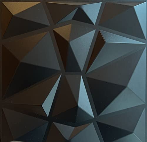 Nord Plus - 3D Polystyrol Wand Deckenpaneele Diamant Schwarz (6 m²/24 Stück)