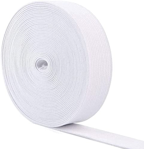 YSTrillion Elástica de Costura,20M*2CM Cinta Elástica Plana,Elásticas Planas Bandas de Costura para DIY Costura,Manualidades,Ropa (Blanco)