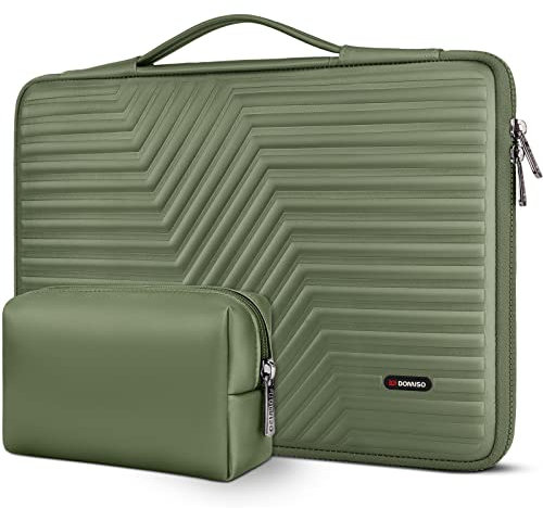 DOMISO Custodia Protettiva per Tablet in Eva, Morbida Antiurto, Verde, 17,3 Pollici, Compatibile con Laptop da 17-17,3 Pollici