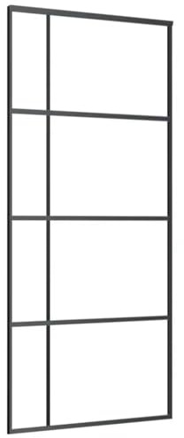 vidaXL Sliding Door Frosted ESG Glass and Aluminium 90x205 cm Black