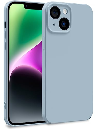 MyGadget Cover per iPhone 14 - Custodia in Silicone Morbido a Doppio Strato – Case con Protezione Fotocamera & Fodera Interna Antigraffio - Azzurro