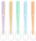 Vicloon Cuillere Bebe Silicone, 5PCS Ensemble de Cuillères pour Tout-petits, Cuillère Ronde en Silicone pour Encourager Votre Bébé à Manger de Manière Indépendante, Sans BPA, Macarons