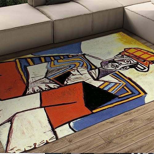 CIHCOHOME Pablo Picasso Abstrakte Kunst Teppich für Wohnzimmer Die Welt Klassisches Kunstwerk Moderne Teppiche für Wohnästhetik Dekor Einfache Reinigung 180x270cm