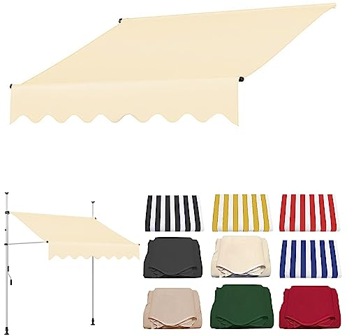 Ersatzstoff für Außenmarkise, Fenstermarkise, Terrassenmarkise, UV Schutz, Wasserdicht, Große Auswahl an Farben und Größen, Rahmen Nicht im Lieferumfang Enthalten ( Color : Ivory , Size : 2M/78.7IN )