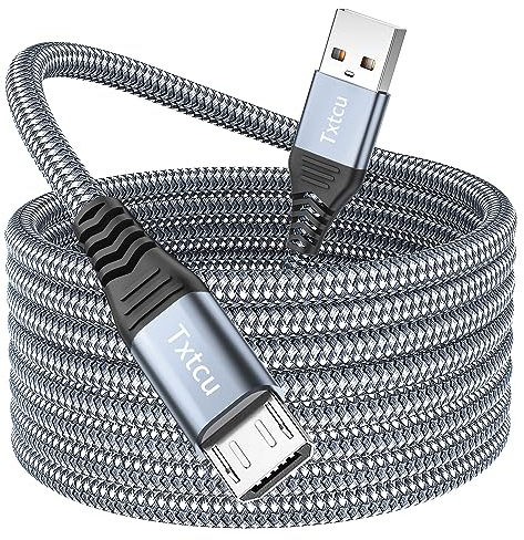 Txtcu Micro USB Kabel 5M,langes Micro USB Ladekabel Nylon Android Handy Schnellladekabel für Samsung S7/S6/S5,PS4 Controller,Kindle Fire,Fire HD-Tablet,Xbox,Huawei,Sony,Nokia,LG,Xiaomi,Motorola.usw