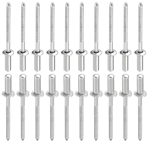 DTGN 3.2mm x 10mm (DxL) Aveugle Rivets - 50Paquet - Bien pour Machines Assemblage - 304 Inox Acier Dôme Fermé Fin Rivet