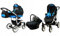 BabyLux® Bambimo Kinderwagen Set 3 in 1 - Largo - incl. Babywanne, Buggy Sportsitz, Auto-Babyschale - Autositz - Kinderwagenset - Kombikinderwagen mit Wickeltasche, Regenschutz usw.