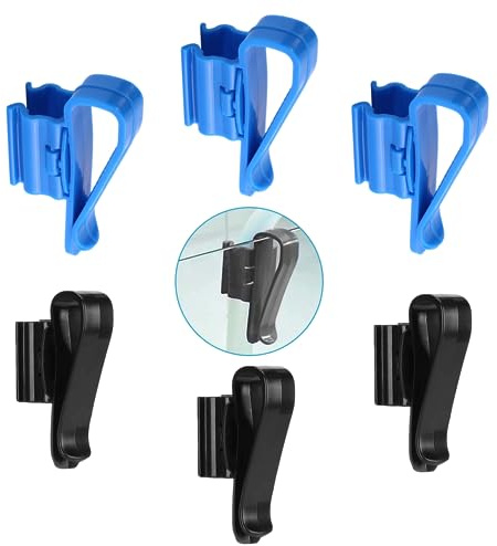 Luoyuanjia 6 PCS Fish Tank Hose Holder Adjustable Fish Tank Water Clip Fish Tank Water Pipe Clamp Fish Tank Mounting Clip For Fish Tank And Aquarium(Fit for 8mm to 16mm Hoses,black,blue)