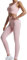 dohomiryo Abbigliamento Sportivo da Donna Set 2 Pezzi, Reggiseno Sportivo e Vita Alta Leggings Yoga Tuta Ginnastica Completo Tuta per Running Yoga Fitness Rosa S