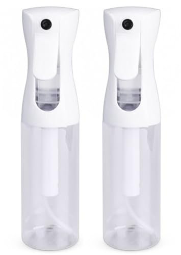 VIGOR PATH Continuous Nano Fine Mist Hair Spray Bottle - Reusable Beauty and Cleaning Solution - Ideal for Hairstyling & Plant Care - 10.1oz/300ml (Pack of 2)
