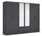 Rauch Möbel Bari, Drehtürenschrank, 6-türig, Kleiderschrank Grau-Metallic, 1 Schublade, mit Spiegel, 271x210x54cm
