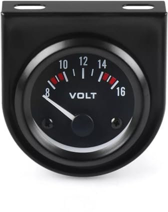 Generic Voltmeter-Uhr, 12 V, für Auto, Motorrad, Van, etc., 52 mm, mit Halterung, Universal