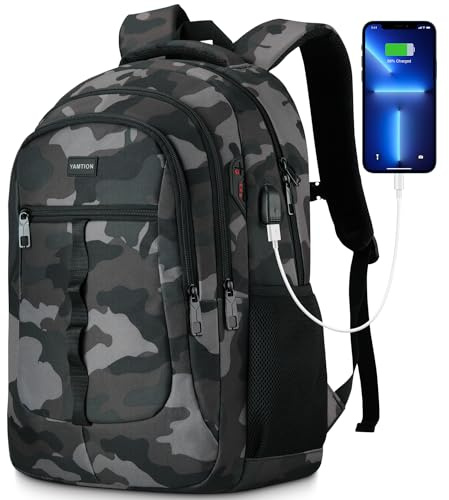 YAMTION Rucksack Herren,17.3 Zoll Schulrucksack Teenager für Jungen Laptop Rucksack Schultasche für Uni Schule Arbeit Büro